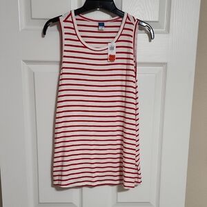 Old Navy Red and White Striped Tank Top
